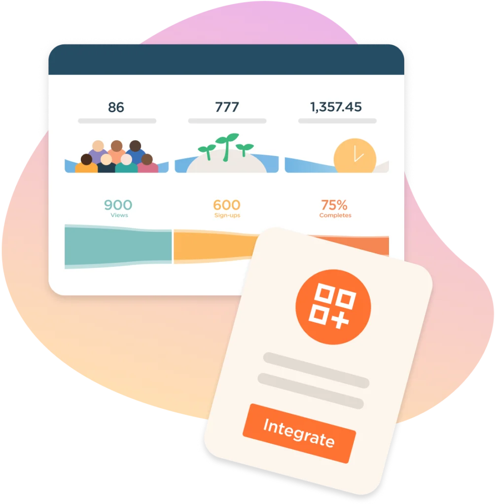 Golden platform displaying volunteer analytics integrated with CRM for unified supporter record management